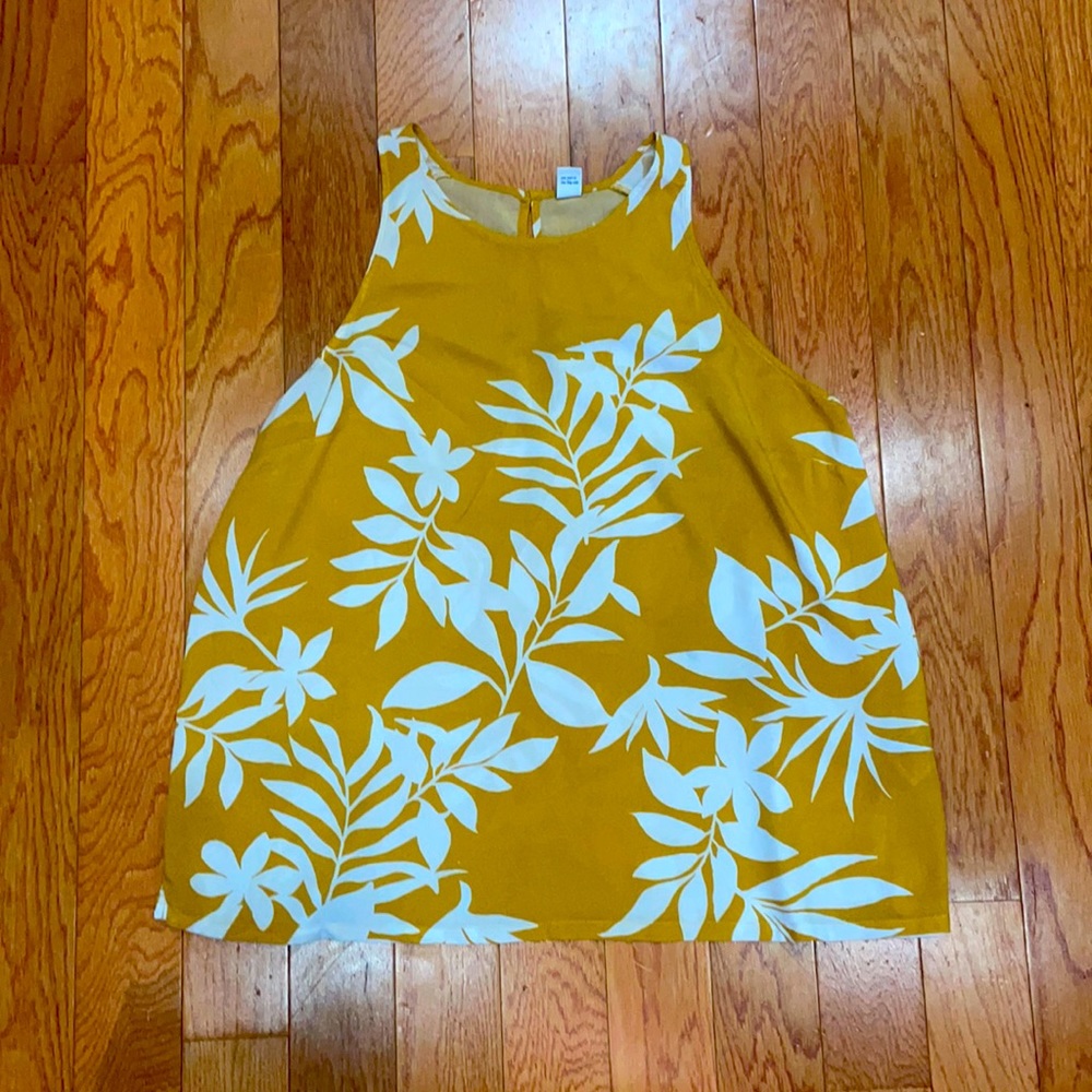 White and Yellow Floral Tank Top | Old Navy